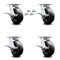 Service Caster 6 Inch Kingpinless Polyolefin Wheel Swivel Caster Set with Brake and Swivel Lock SCC-KP30S620-POR-SLB-BSL-4 - alternate 1